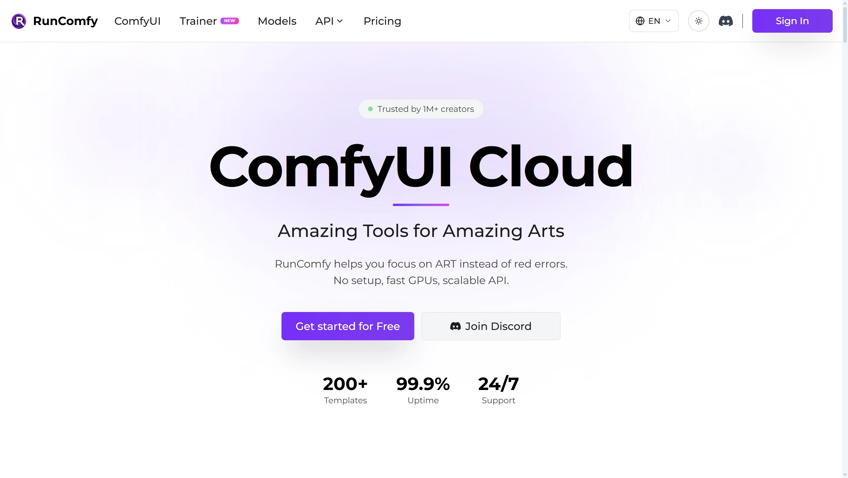 Image: RunComfy dashboard — cloud GPU selection and ComfyUI workspace