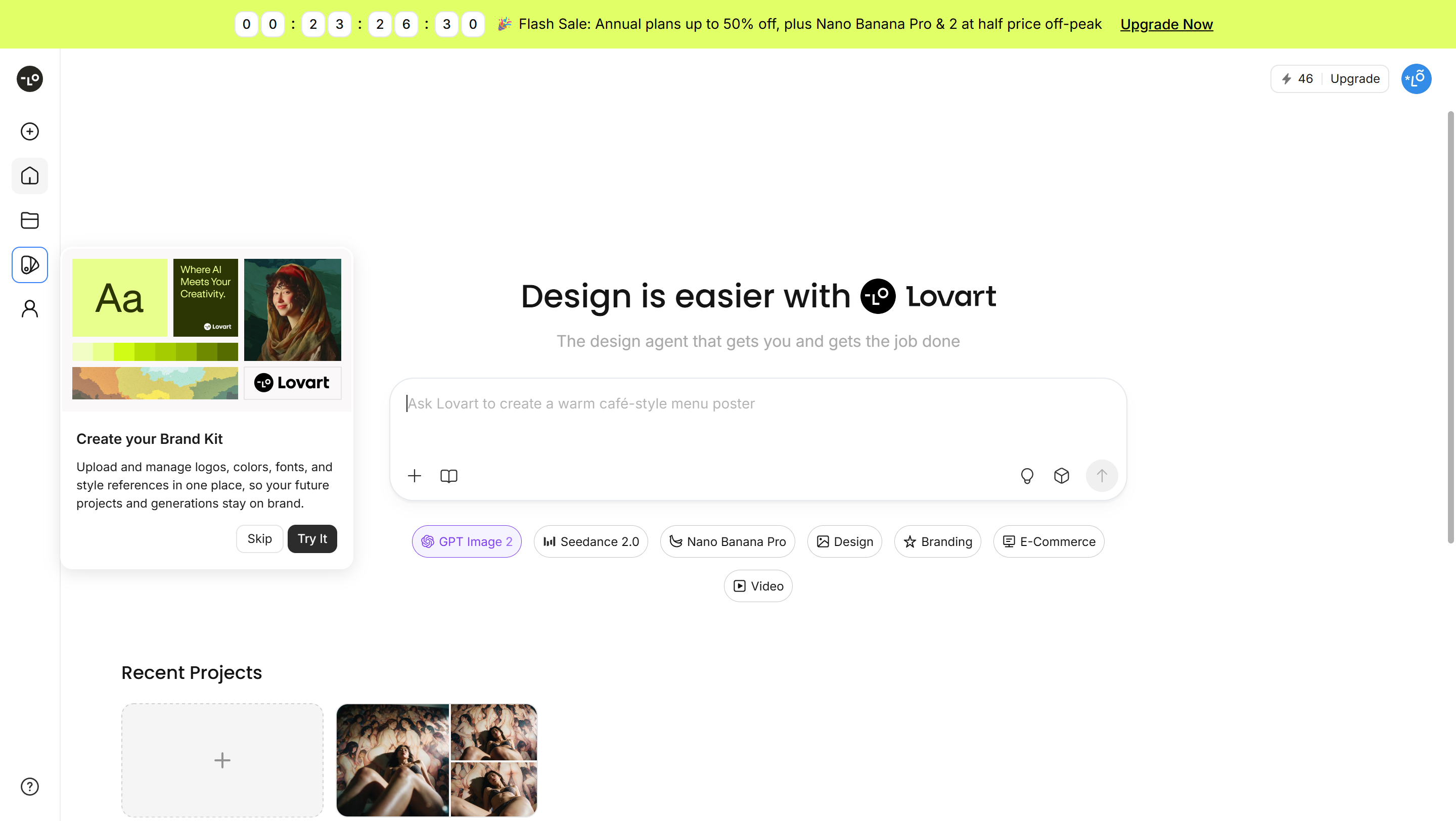 Sign up or log in to Lovart